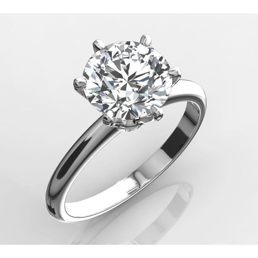 3 Ct Solitaire Round Diamond Engagement Ring White Gold