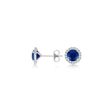 3 Ct Sri Lankan Sapphire Diamond Stud Earrings