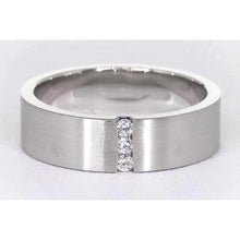 3 Diamonds Tension Set Anniversary Band Thick Shank 0.15 Carats
