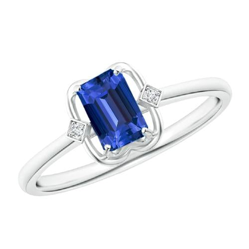 3 Stone Emerald Sapphire Ring Bezel Set Round Diamonds 1.75 Carats