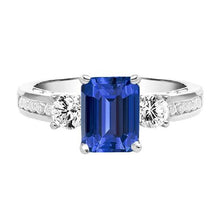 3 Stone Style Diamond Ring Emerald Ceylon Sapphire Jewelry 3 Carats