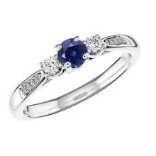 3 Stone Style Gemstone Ring Round Sri Lankan Sapphire 2 Carats