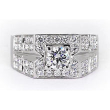 3 Carats Round Diamond Anniversary Mens Ring White Gold 14K