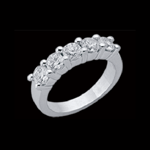 2 Carat Genuine Diamond Ring 5 Stone White Gold Ring Five