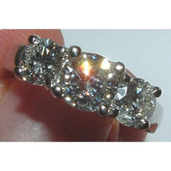 3.01 Carats Ideal Cut Genuine Three Stone Natural Earth Mined Diamond Engagement Ring