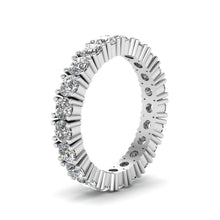 3.15 Carats Women Round Diamond Eternity Band Solid White Gold Jewelry
