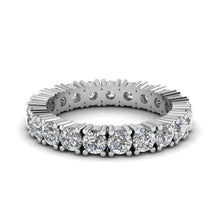 3.15 Carats Women Round Diamond Eternity Band Solid White Gold Jewelry