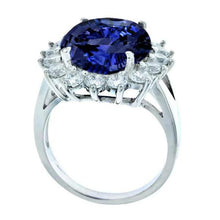 3.26 Carats Tanzanite And Round Diamonds Ring White Gold 14K