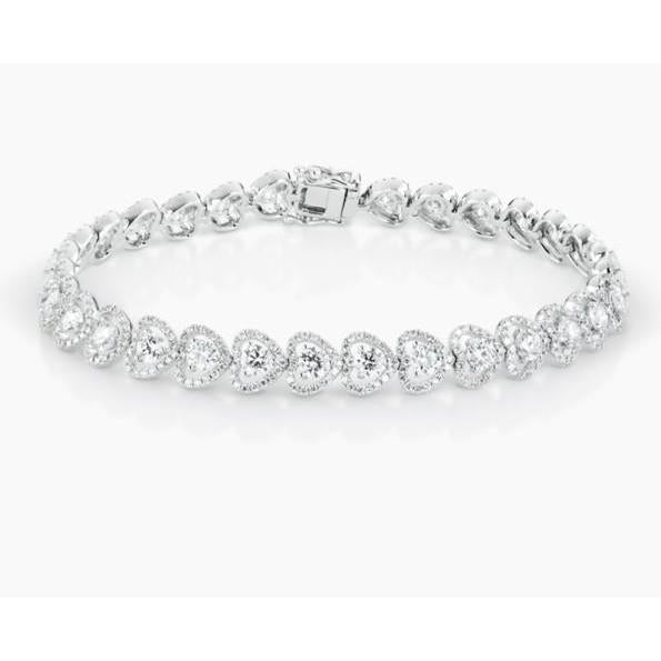 3.35 Carats Brilliant Cut Diamonds Ladies Bracelet Gold White 14K