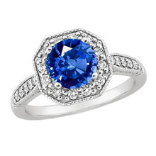 3.35 Ct Sri Lankan Sapphire And Diamonds Ring White Gold 14K