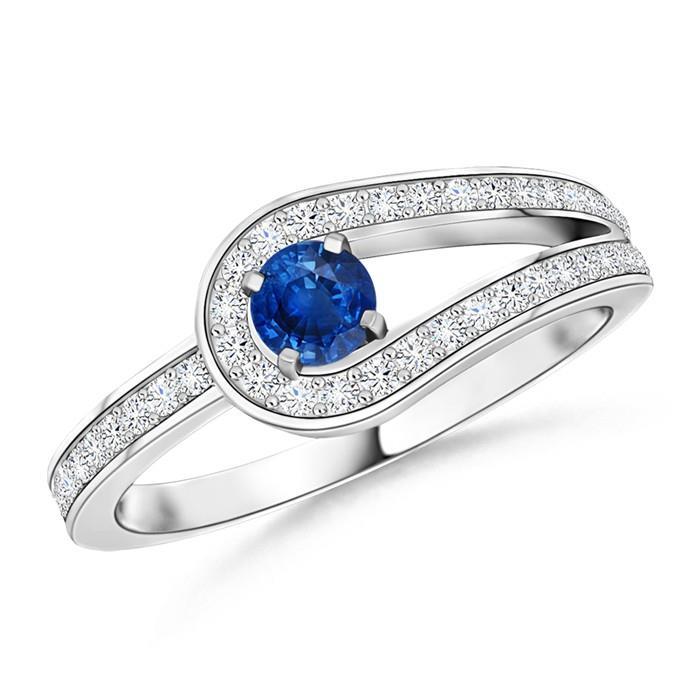 3.40 Ct Ceylon Sapphire Diamonds Wedding Ring White Gold 14K
