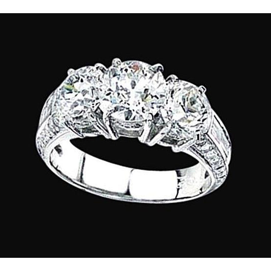 3.41 Ct. White Gold Diamond Three Stone Wedding Ring