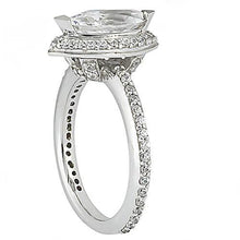 3.50 Carats Marquise Cut Diamond Ring With Accents White Gold 14K