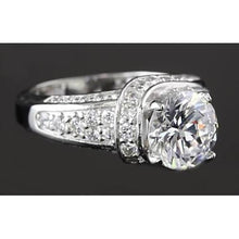 3.50 Carats Pave Setting Anniversary Ring Round Diamond