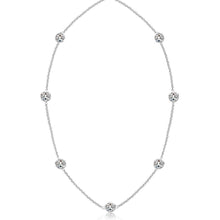 3.50 Ct Diamonds Yard Necklace 18 Inches Bezel Setting White Gold 14K