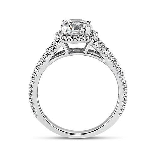3.62 Carats Round Diamond Halo Ring White Gold 14K
