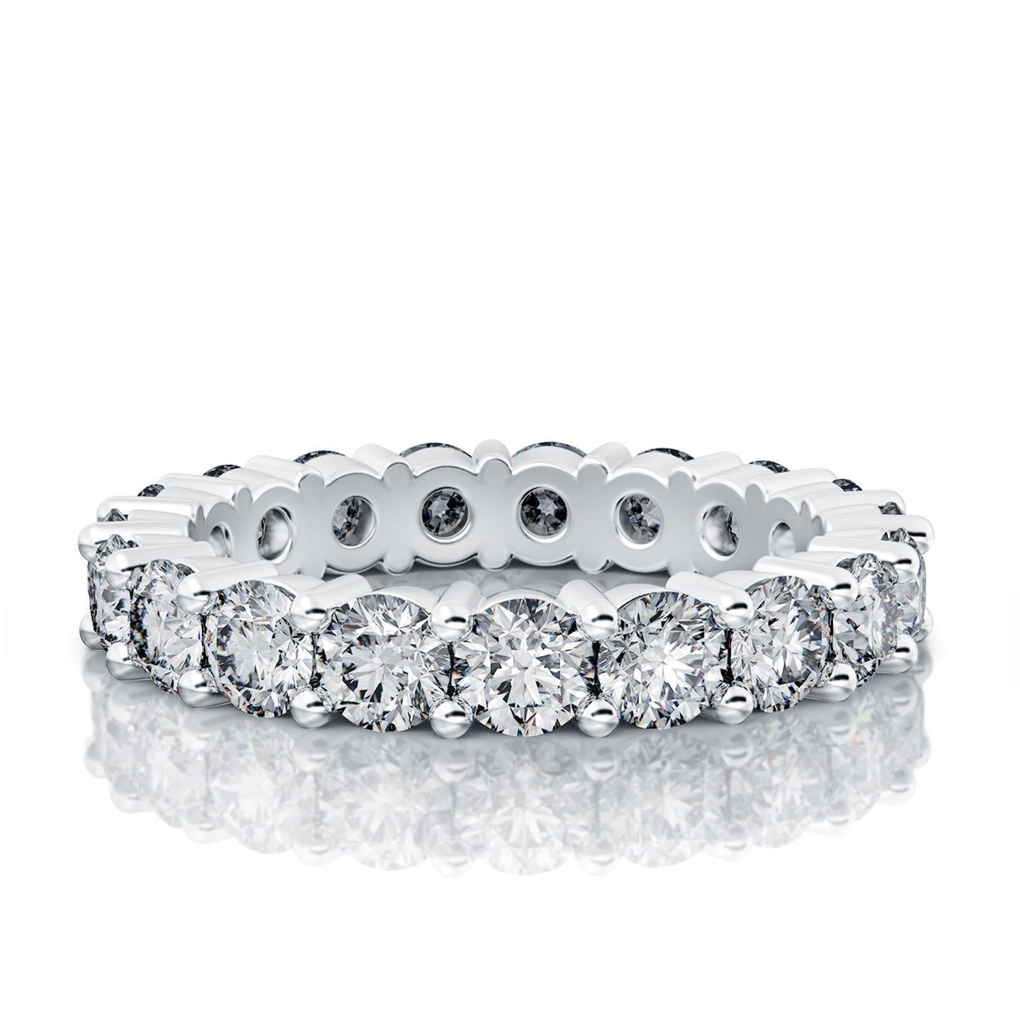 3.80 Carats Round Diamond Eternity Wedding Band White Gold 14K
