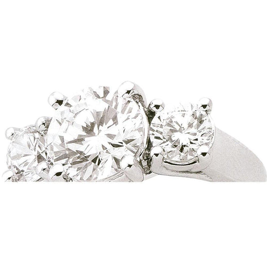 4 Carat 3 Stone Diamonds Engagement Ring White Gold 14K New