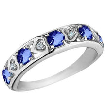 4 Carat Eternity Band Round Tanzanite Diamonds Jewelry