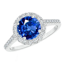 4 Ct Ceylon Sapphire And Diamonds Ring White Gold 14K