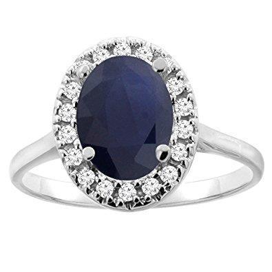 4 Ct Prong Set Oval Sapphire And Diamonds Wedding Ring White Gold