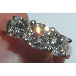 4 Ct. White Gold Diamond Three Stone Engagement Ring