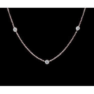 4 Carats Yard Diamonds Necklace Pendant Rose Gold Yards Of Diamonds