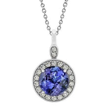 4.20 Carats Brilliant Cut Tanzanite & Diamonds Pendant Necklace