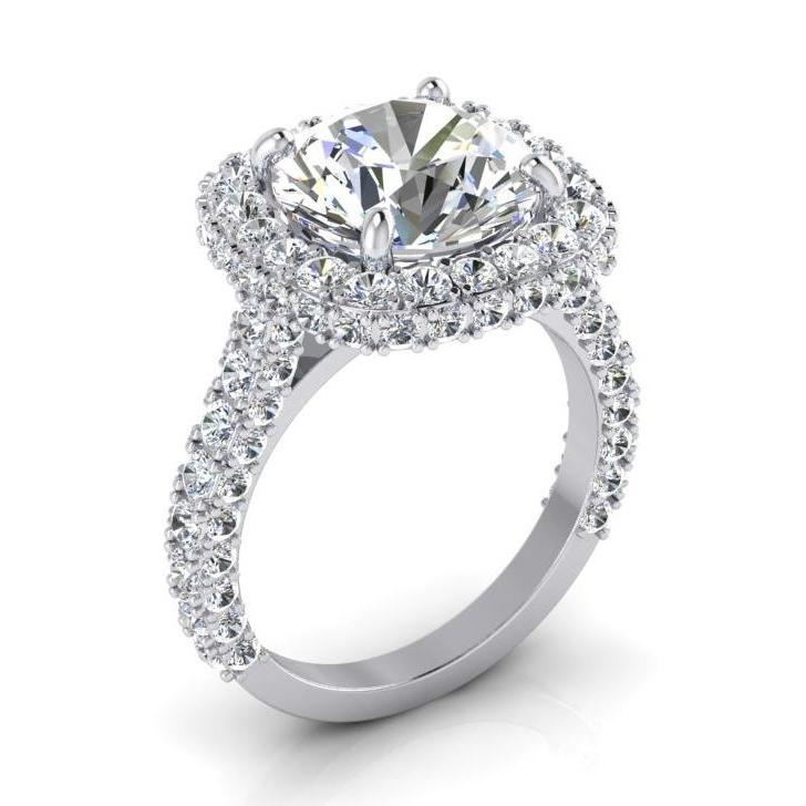 4.50 Carats Halo Diamond Ring
