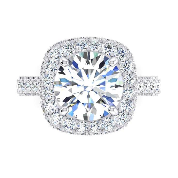 4.50 Carats Halo Diamond Ring