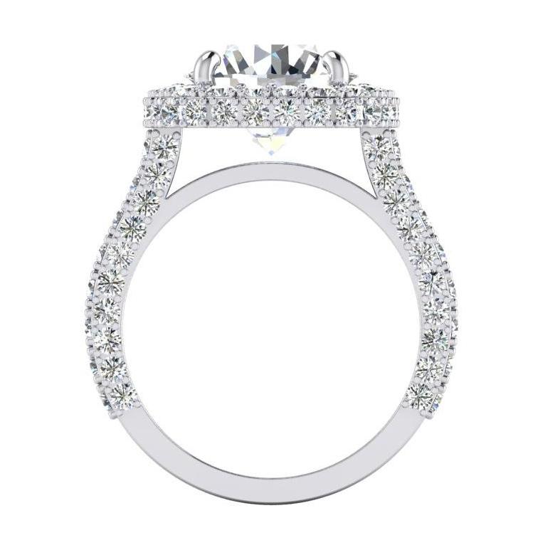 4.50 Carats Halo Diamond Ring