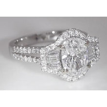 4.50 Carats Oval Cut Diamond Anniversary Ring Split Shank