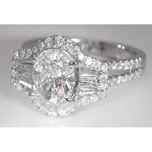 4.50 Carats Oval Cut Diamond Anniversary Ring Split Shank