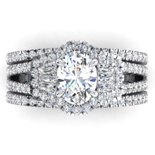 4.50 Carats Oval Cut Diamond Anniversary Ring Split Shank