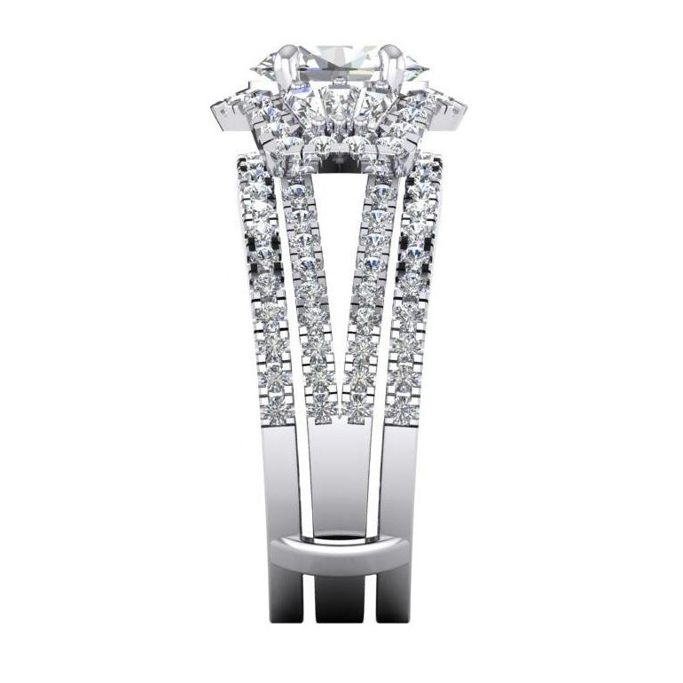 4.50 Carats Oval Cut Diamond Anniversary Ring Split Shank
