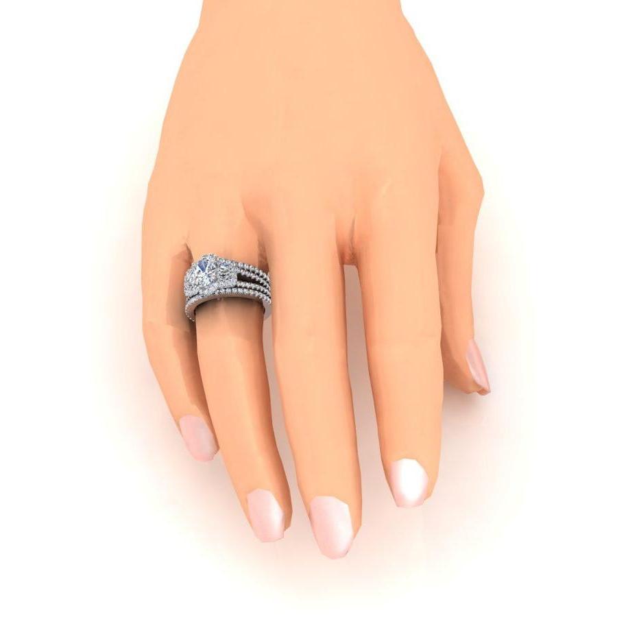 4.50 Carats Oval Cut Diamond Anniversary Ring Split Shank