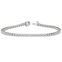 4.50 Carats Round Diamond Tennis Bracelet Half Bezel Set WG 14K