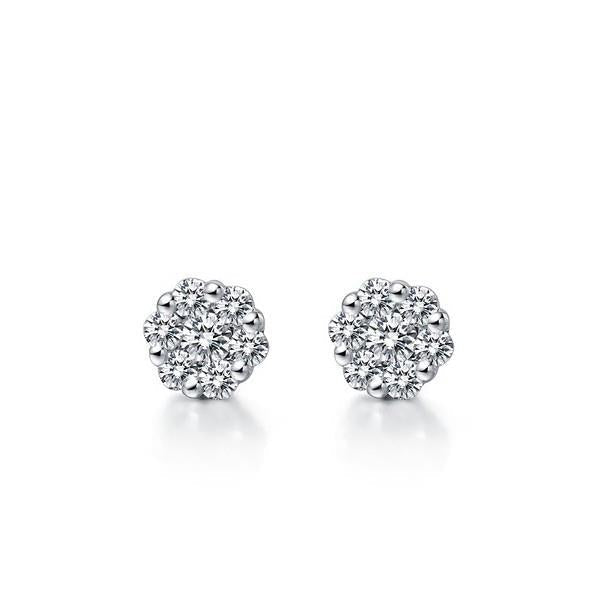 4.50 Ct Gorgeous Studs Earrings Halo Brilliant Cut Diamonds Gold White