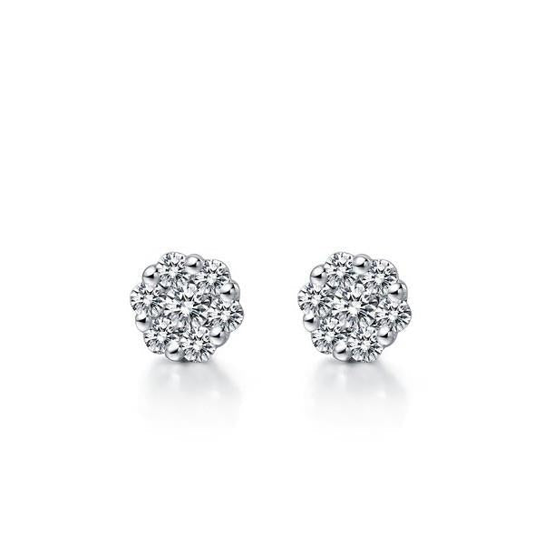 4.50 Ct Gorgeous Studs Earrings Halo Brilliant Cut Diamonds Gold White