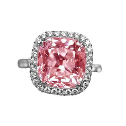 4.50 Ct. Pink Sapphire Cushion Diamond Ring