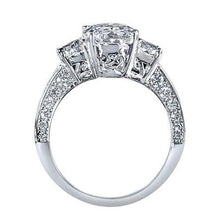 4.51 Carat Oval Diamond Three Stone Style Engagement Ring White Gold