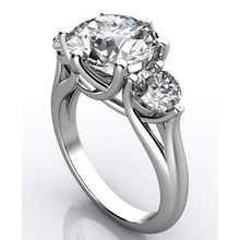 4.51 Carats Round 3 Stone Diamond Engagement Ring Trellis Style
