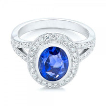 4.60 Carats Sri Lanka Blue Sapphire & Diamonds Wedding Ring
