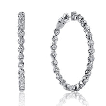 4.60 Ct Round Brilliant Cut Diamonds Ladies Hoop Earrings White Gold