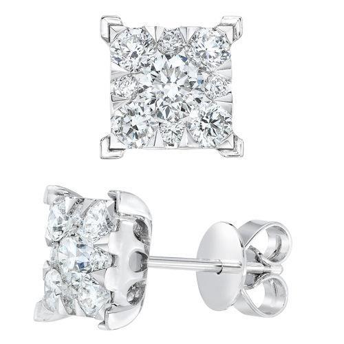 4.60 Ct Round Diamonds Ladies Studs Earrings White Gold 14K