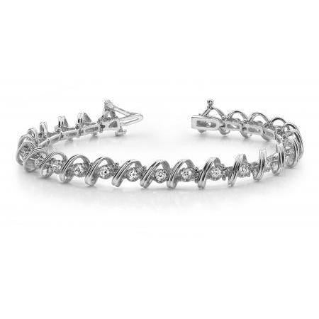 5 Carats Diamonds Fancy Tennis Women Bracelet 14K White Gold New