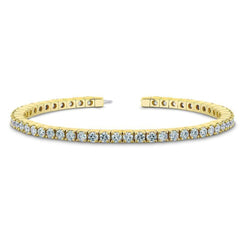 5 Carats Round Diamond Tennis Bracelet Yellow Gold 14K