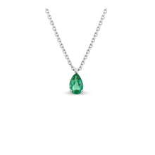 5 Ct Solitaire Green Emerald WG 14K Pendant Necklace With Chain