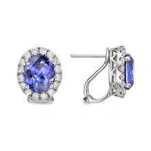 5.10 Ct. Tanzanite With Diamond Women Studs Earrings White Gold 14K