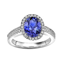 5.60 Carats Oval Tanzanite Diamond Anniversary Ring White Gold 14K